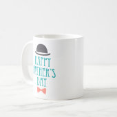 幸せな父の日の帽子及びちょうネクタイ|のコーヒー・マグ コーヒーマグカップ (正面左)