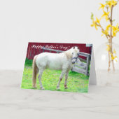 幸せな父の日の白馬 カード (黄色い花)