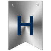 幸せな父の日の金属銀製の濃紺 バンティングフラッグ (第1の旗)