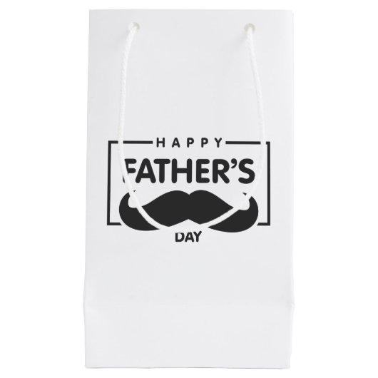 幸せな父の日の髭|のギフトバッグ スモールペーパーバッグ (正面)