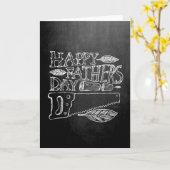 幸せな父の日の黒板 カード (黄色い花)