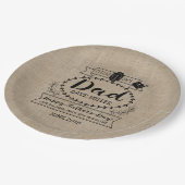 幸せな父の日第1 1つのパパのモノグラムのロゴ ペーパープレート (アングル)