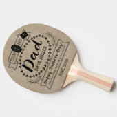 幸せな父の日第1 1つのパパのモノグラムのロゴ 卓球ラケット (横)