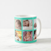 幸せな父の日8フォトコラージュグリーン コーヒーマグカップ (正面右)