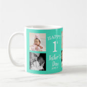 幸せな父の日8フォトコラージュグリーン コーヒーマグカップ (左)