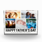 幸せな父の日|の白黒5つの写真の格子 フォトブロック (正面)