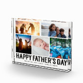 幸せな父の日|の白黒5つの写真の格子 フォトブロック (右)