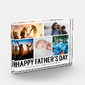 幸せな父の日|の白黒5つの写真の格子 フォトブロック (左)