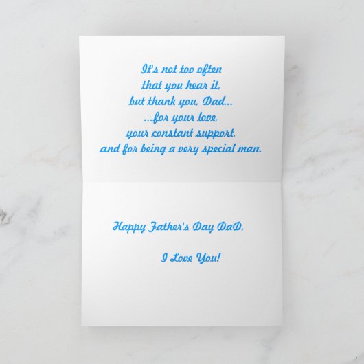 幸せな父の日 カード (内部)