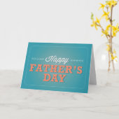 幸せな父の日-ティール（緑がかった色）カード カード (黄色い花)