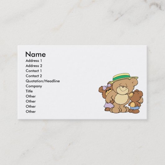 幸せな父親日テディベアデザイン 名刺 (正面)