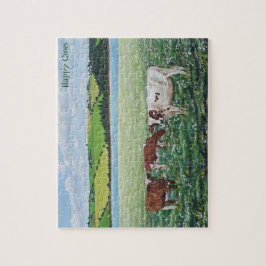 "幸せな牛"パズル ジグソーパズル