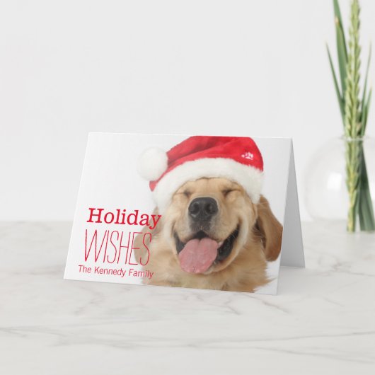 幸せな犬おっちょこちょいのの頭とスマイル シーズンカード (正面)