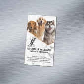 幸せな犬が座って |トリマー名刺 マグネット名刺 (インサイチュ)