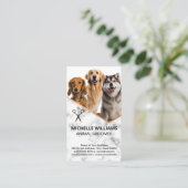 幸せな犬が座って |トリマー名刺 名刺 (スタンド正面)