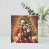 幸せな犬とクリスマス シーズンカード (スタンド正面)