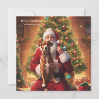 幸せな犬とクリスマス シーズンカード