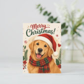 幸せな犬のクリスマスシーズン シーズンポストカード (スタンド正面)