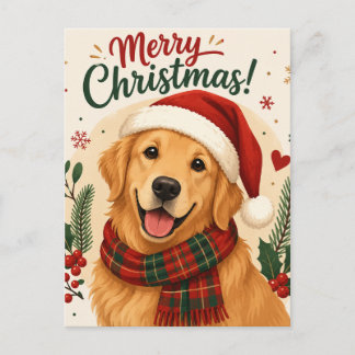 幸せな犬のクリスマスシーズン シーズンポストカード