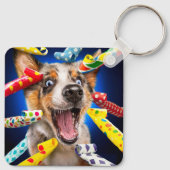 幸せな犬のパーティーブロワー キーホルダー (裏面)