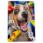 幸せな犬のパーティーブロワー ミディアムペーパーバッグ (正面)