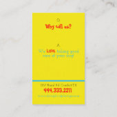 幸せな犬の写真の犬小屋に乗っているカスタムな犬 名刺 (裏面)