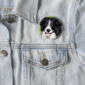 幸せな犬の写真 缶バッジ (インサイチュ)