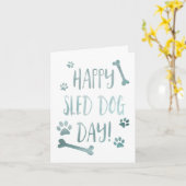 幸せな犬の日 カード (黄色い花)