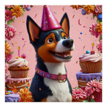 幸せな犬の誕生日お祝い