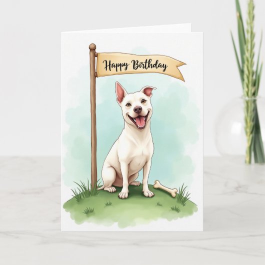 幸せな犬の誕生日カード カード (正面)