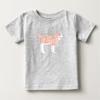 幸せな犬の赤ちゃんTシャツ ベビーTシャツ
