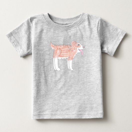 幸せな犬の赤ちゃんTシャツ ベビーTシャツ (正面)