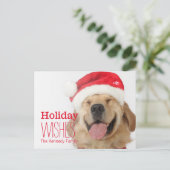 幸せな犬の頭部そしておっちょこちょいのなスマイル シーズンポストカード (スタンド正面)