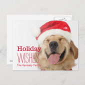 幸せな犬の頭部そしておっちょこちょいのなスマイル シーズンポストカード (正面/裏面)