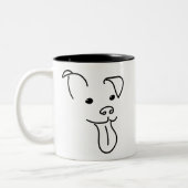 幸せな犬の顔のマグ ツートーンマグカップ (左)