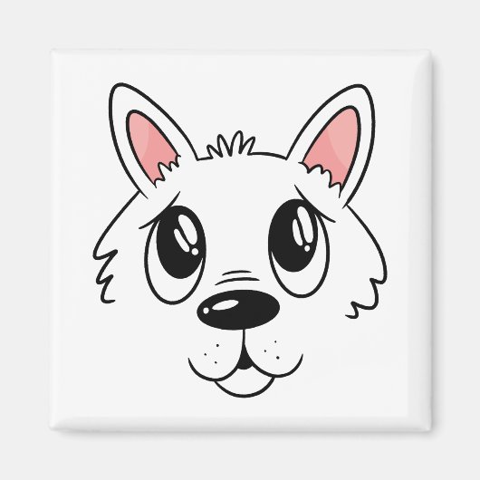 幸せな犬の顔 マグネット (正面)