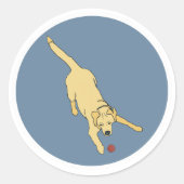 幸せな犬 ラウンドシール (正面)
