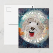 幸せな犬 ラブラドゥードルが笑顔で ポストカード (正面/裏面)