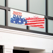 幸せな独立記念日 横断幕 (ビルの外側)