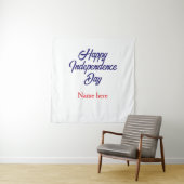 幸せな独立記念日 赤 青 名前 アメリカの日 タペストリー (インサイチュ)