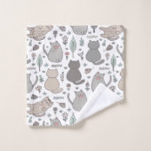 幸せな猫たち バスタオルセット (ウォッシュタオル)