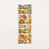 幸せな猫のプリント ヨガマット (正面)