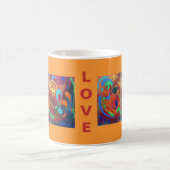 幸せな猫のマグの金ゴールド コーヒーマグカップ (中央)