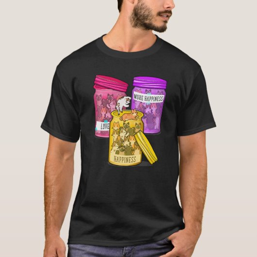 幸せな猫の幸せ Tシャツ (正面)