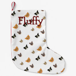 幸せな猫の頭部 スモールクリスマスストッキング