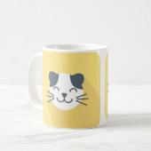 幸せな猫の顔のマグカップ コーヒーマグカップ (正面左)