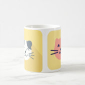 幸せな猫の顔のマグカップ コーヒーマグカップ (中央)