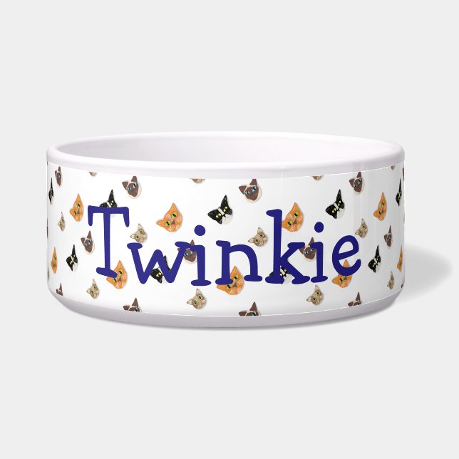 幸せな猫頭 ボウル (正面)