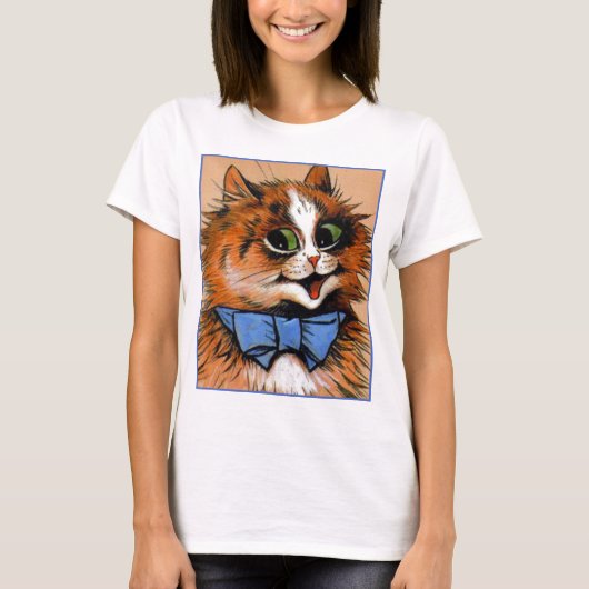 幸せな猫(ヴィンテージのイメージ) Tシャツ (正面)