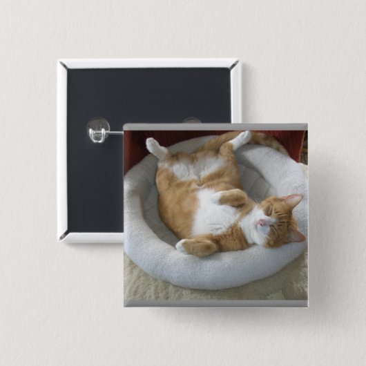 幸せな猫 缶バッジ (正面&裏面)